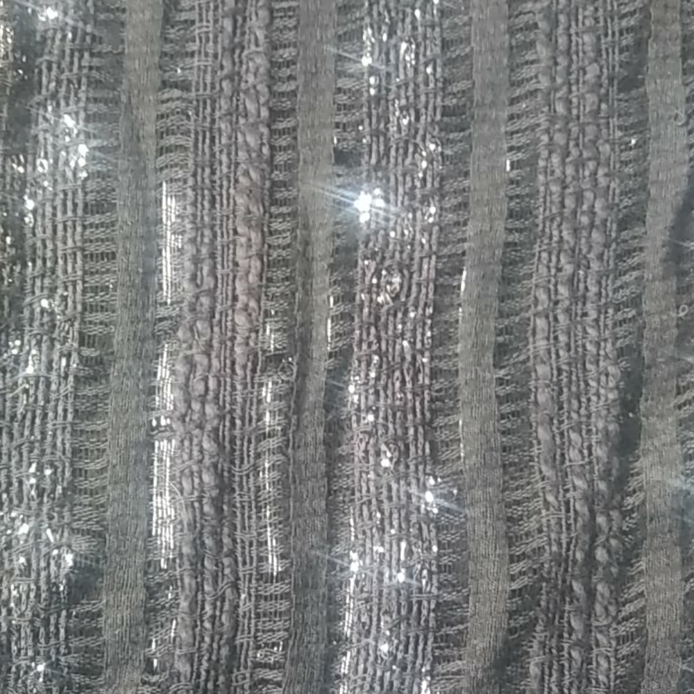 Black Infinity Scarf With Silver Thread - image 4